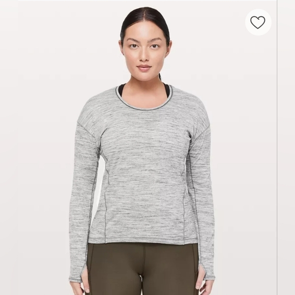 Lululemon Sweat Embrace Long Sleeve Training T-Shirt Women's Sz‎ L Heather Gray - Picture 1 of 8
